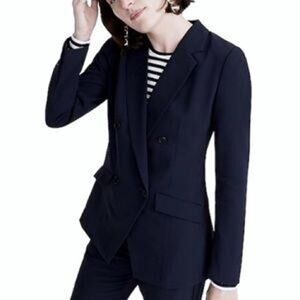J.Crew 365 Black Preppy Academia Double‎ Breasted Jacket Blazer Size 8 Tall